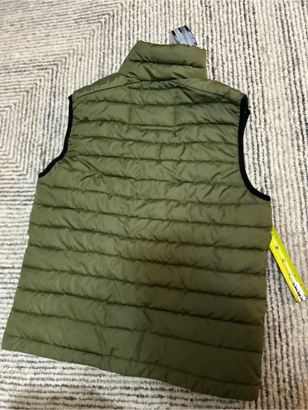 Aeropostale Remixed Down Mens Olive Green Quilted Puffer Vest Size XS
